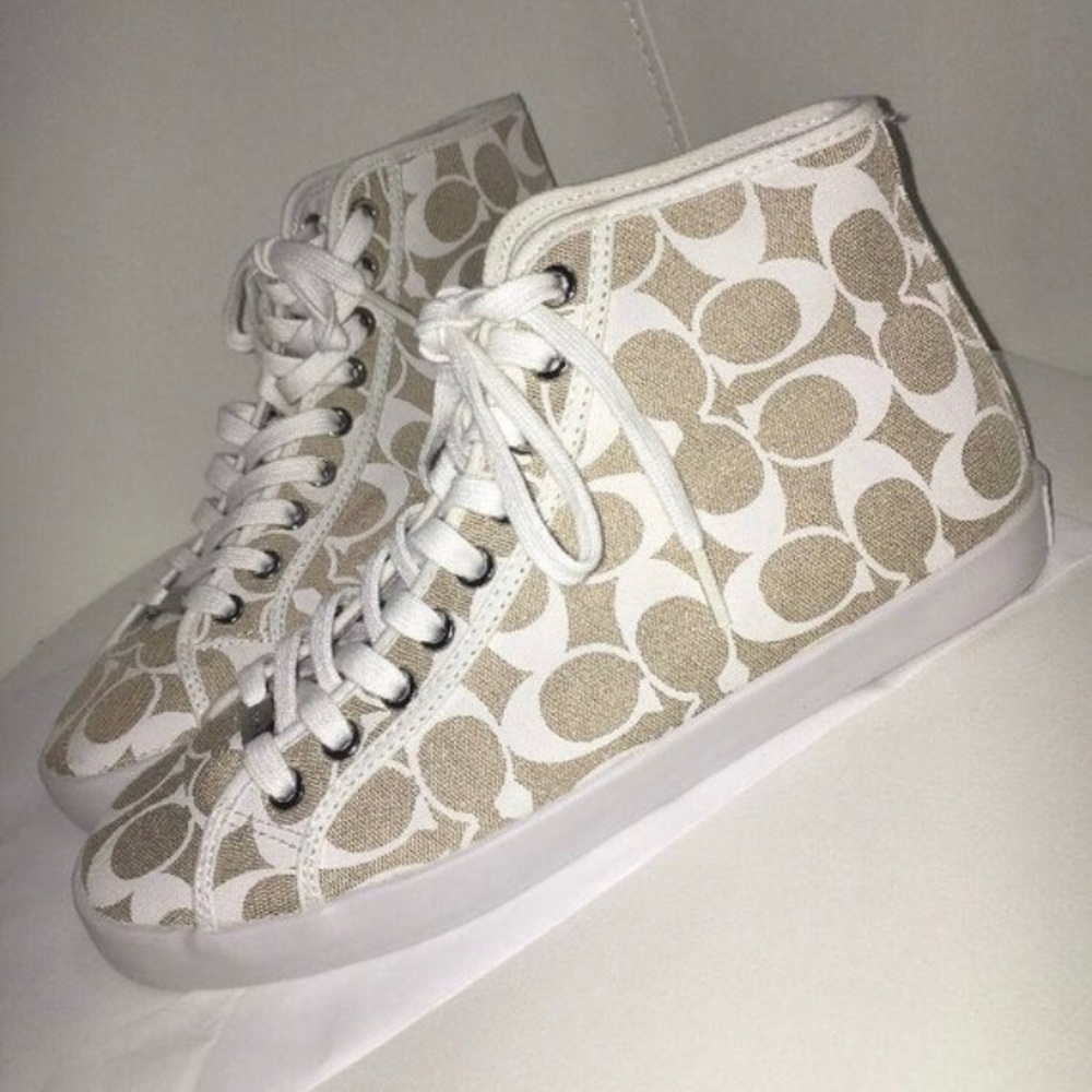 Coach Kelsie Hight Top Sneakers Khaki Size 9 B